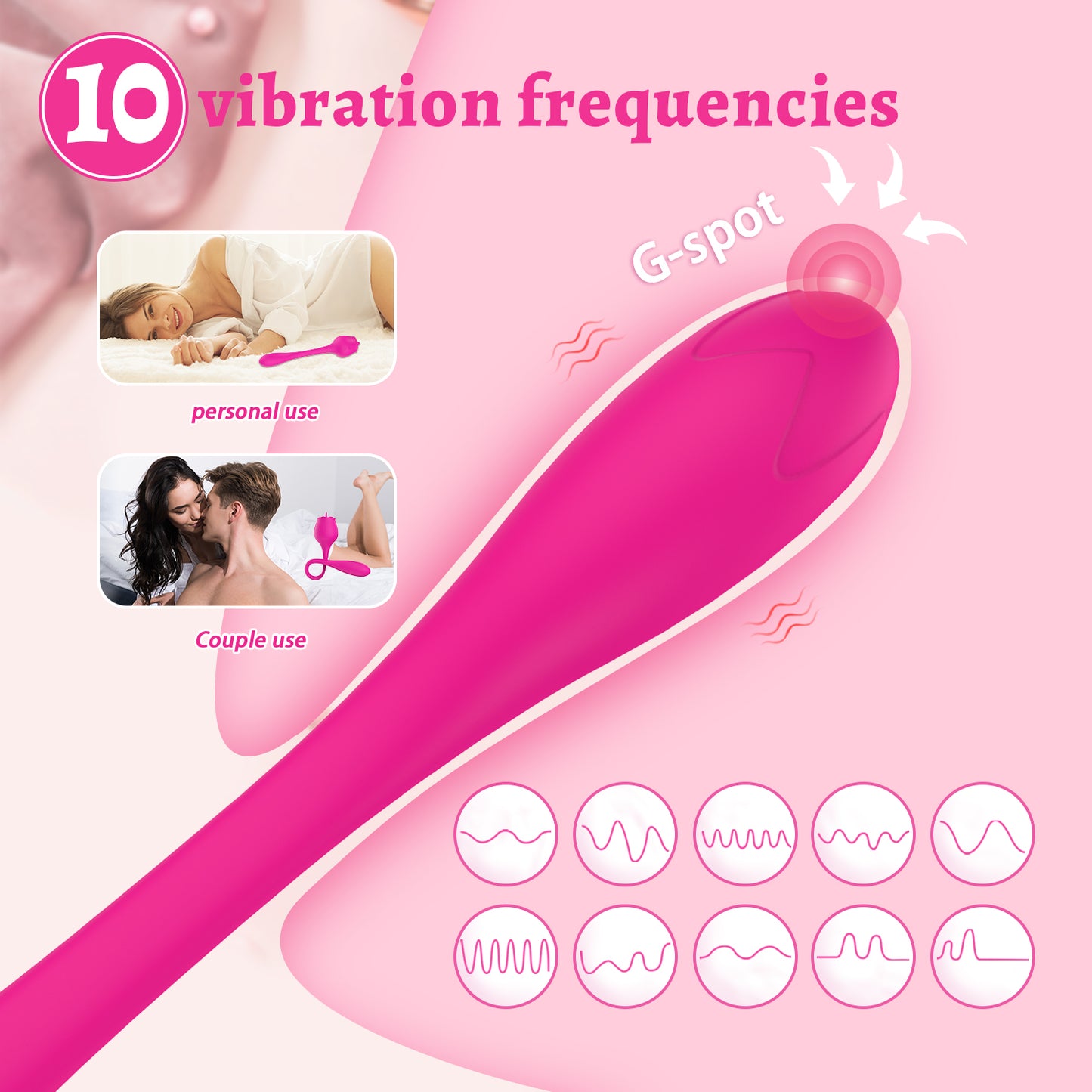 Dovpal 2 in 1 Tongue Licking Vibrator and Egg Vibrator