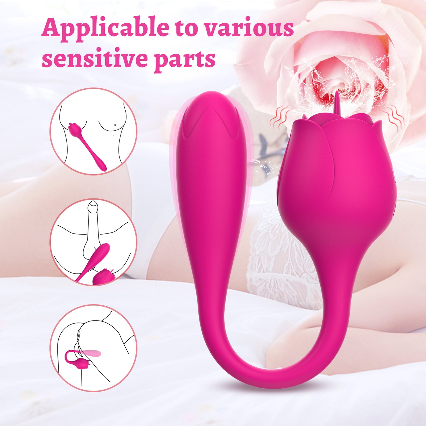 Dovpal 2 in 1 Tongue Licking Vibrator and Egg Vibrator