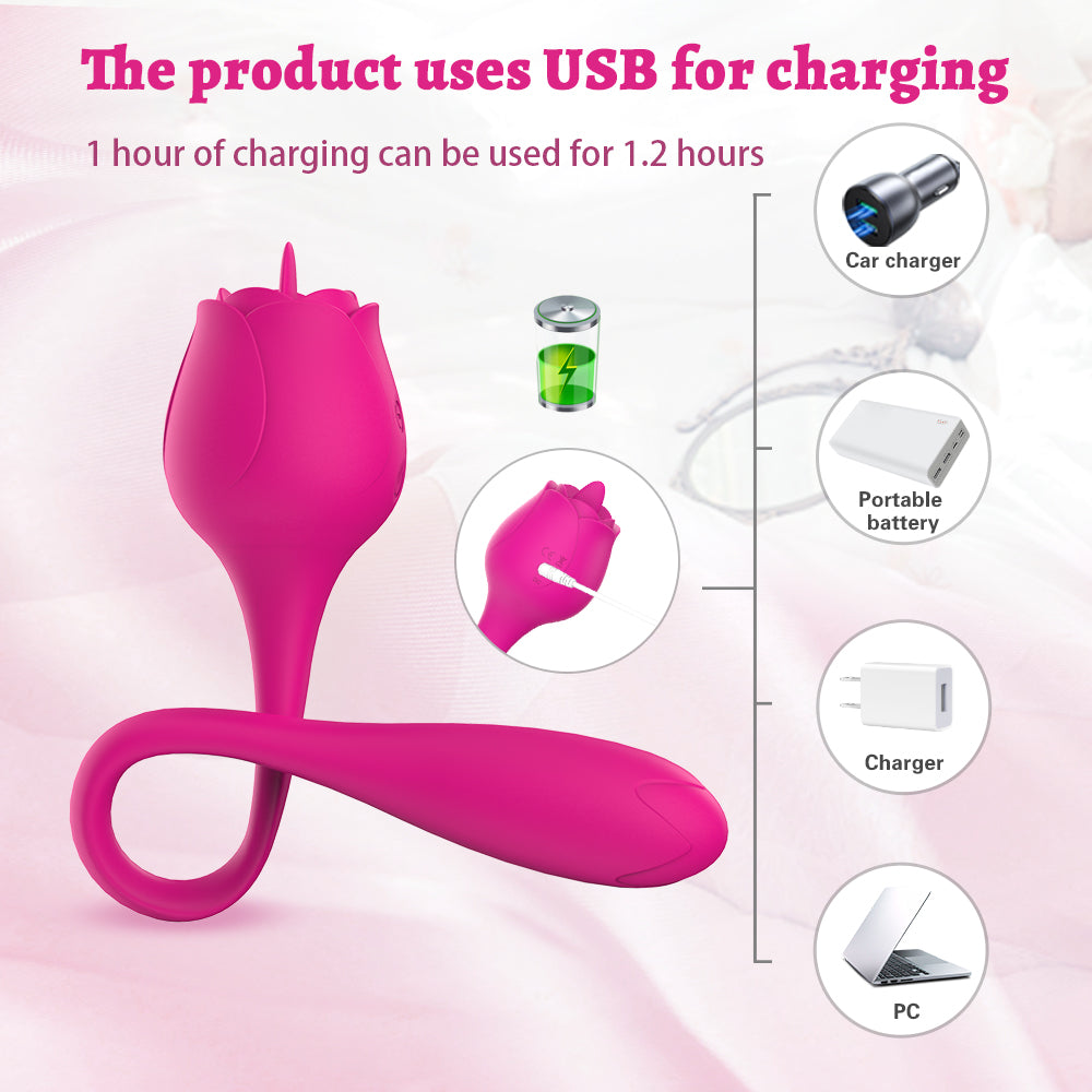 Dovpal 2 in 1 Tongue Licking Vibrator and Egg Vibrator